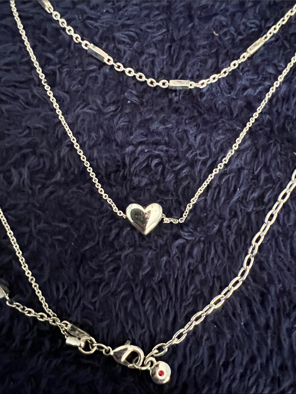 Delicate Silver Heart Layer Necklace for Women